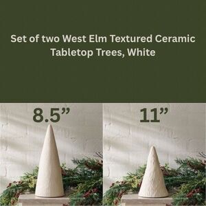 West Elm Set of 2 Ceramic Trees White – NEW in Box